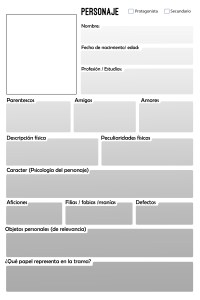 ficha de personaje en blanco