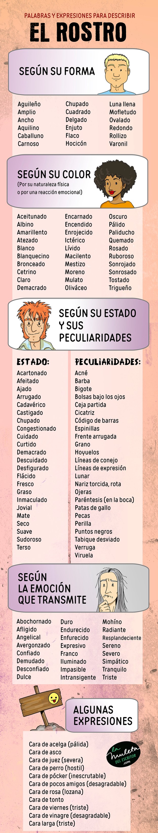 ficha describir el rostro