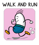 button walk and run
